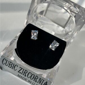 Cubic Zirconia Silver Stud Earrings